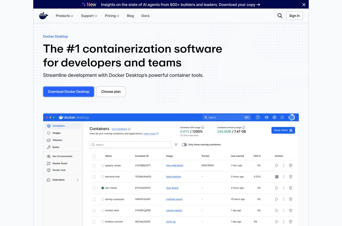 Docker Desktop Windows install page with x86_64, Store and Arm download buttons