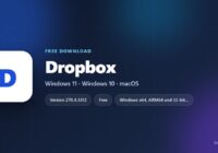 Dropbox specification card with version, price and supported systems