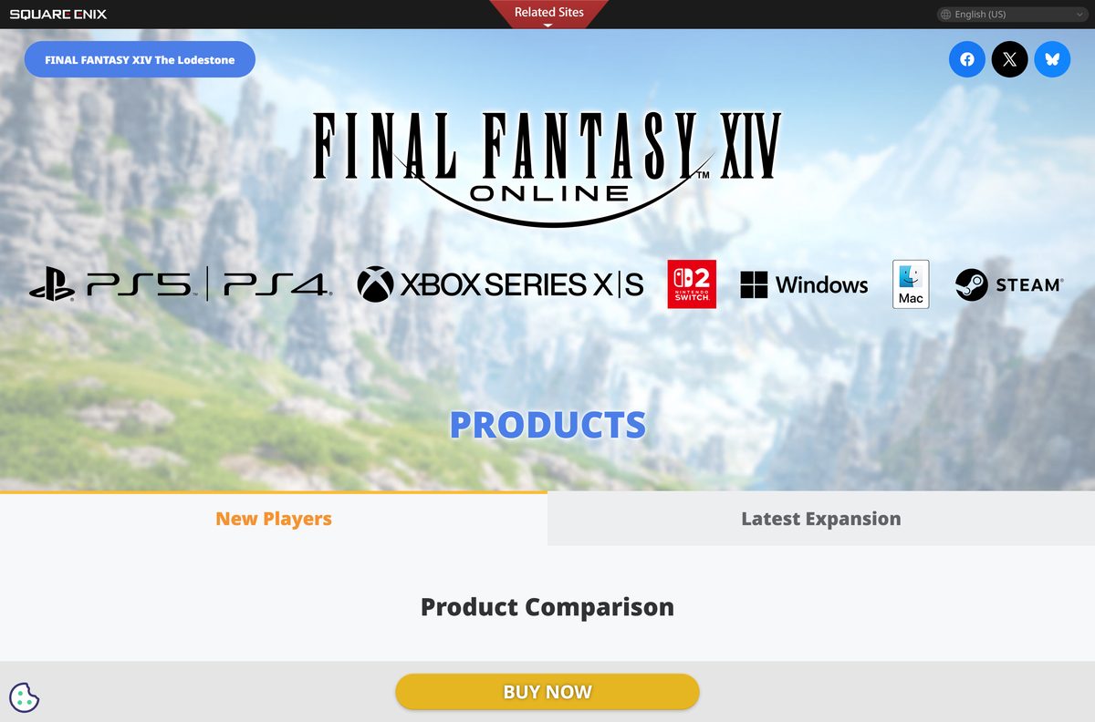 Square Enix product page comparing the Starter and Complete editions