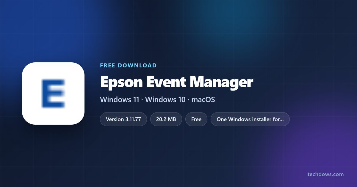 Epson Event Manager version, size and supported systems