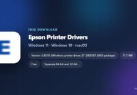 Epson printer driver version, size and supported operating systems