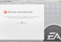 Error dialog reading 'We are unable to connect to EA servers'