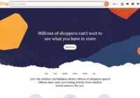 Etsy.com/sell homepage with the Get started button visible
