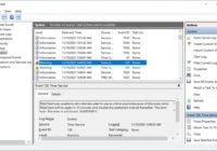 Event Viewer window showing the System log's event list and preview pane