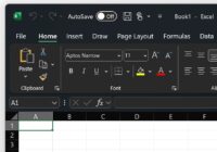 Excel ribbon and worksheet grid in the Black Office theme