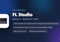 FL Studio card listing version, installer sizes and supported systems