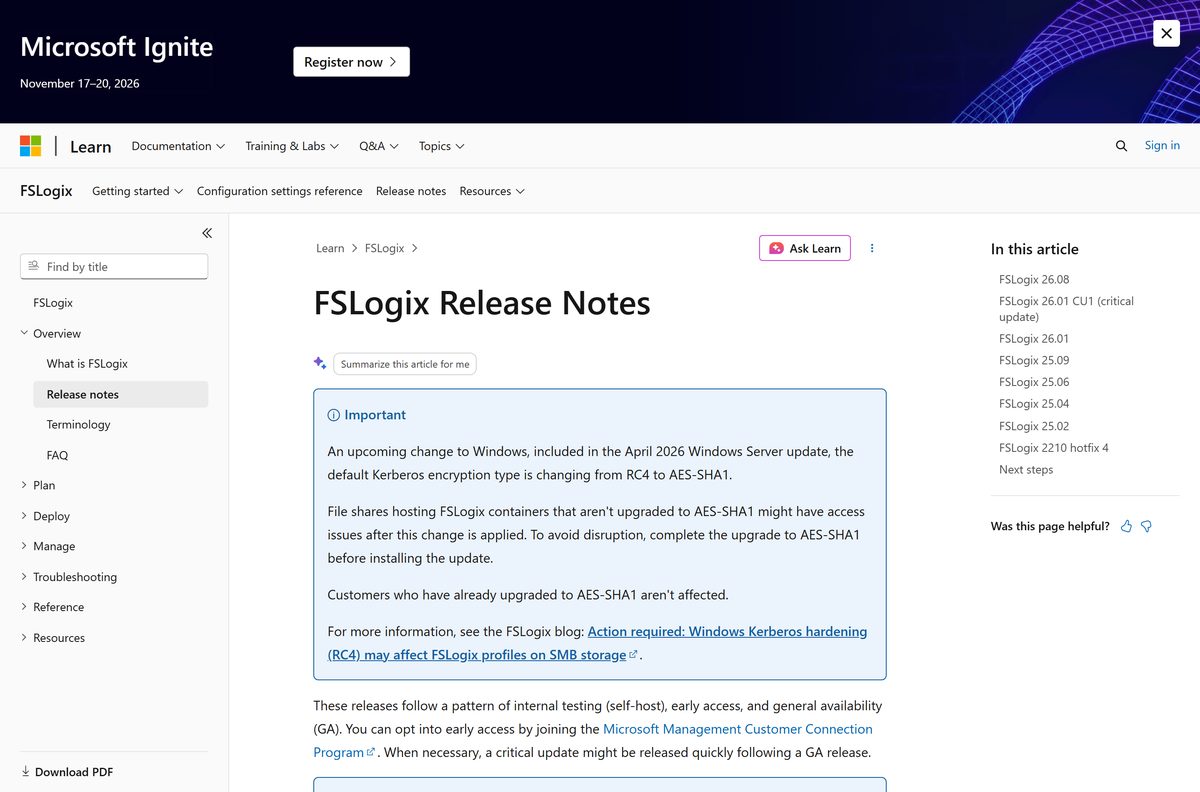 Release notes page listing the newest build number, publish date and fixed issues