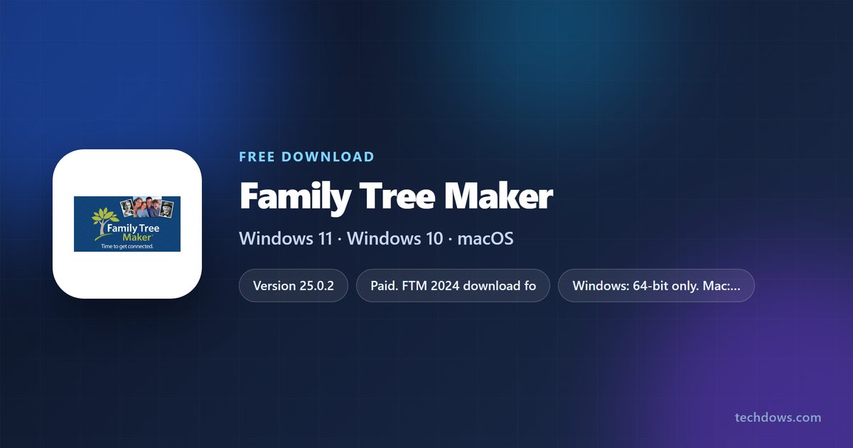 Family Tree Maker price, requirements and supported systems