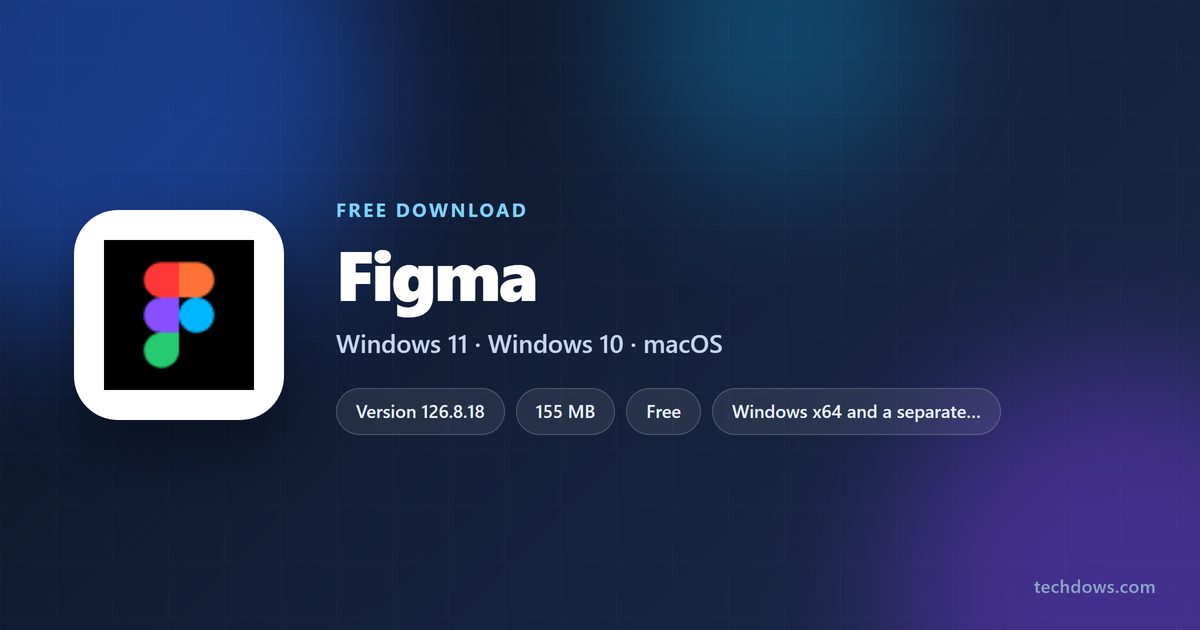 Figma card with installer sizes and supported systems