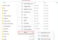 File Explorer View menu with File name extensions option highlighted