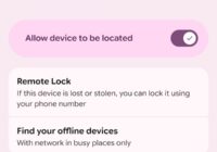 Find Hub settings screen with Allow device to be located toggle on