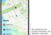 Find My People list showing three shared locations on a map