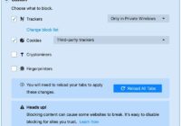 Firefox Custom tracking protection with Trackers and Cookies checked