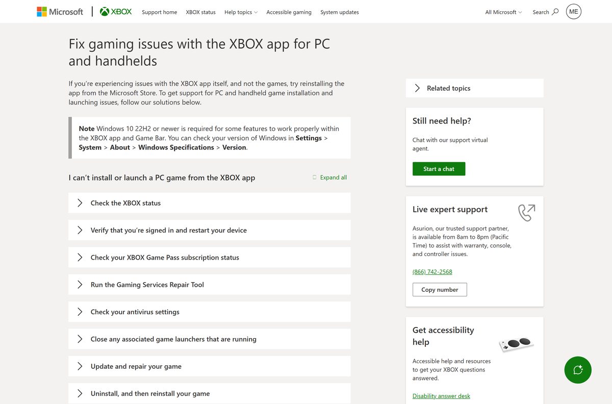 Xbox Support checklist for PC games that fail to install or launch
