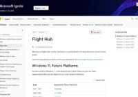 Flight Hub page on Microsoft Learn listing Windows Insider Preview builds