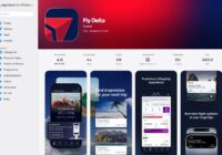 Fly Delta app listing in the Apple App Store with screenshots