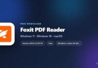 Foxit PDF Reader card showing version, supported systems and licence