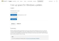 Free up space for Windows updates page with Windows 11 tab selected