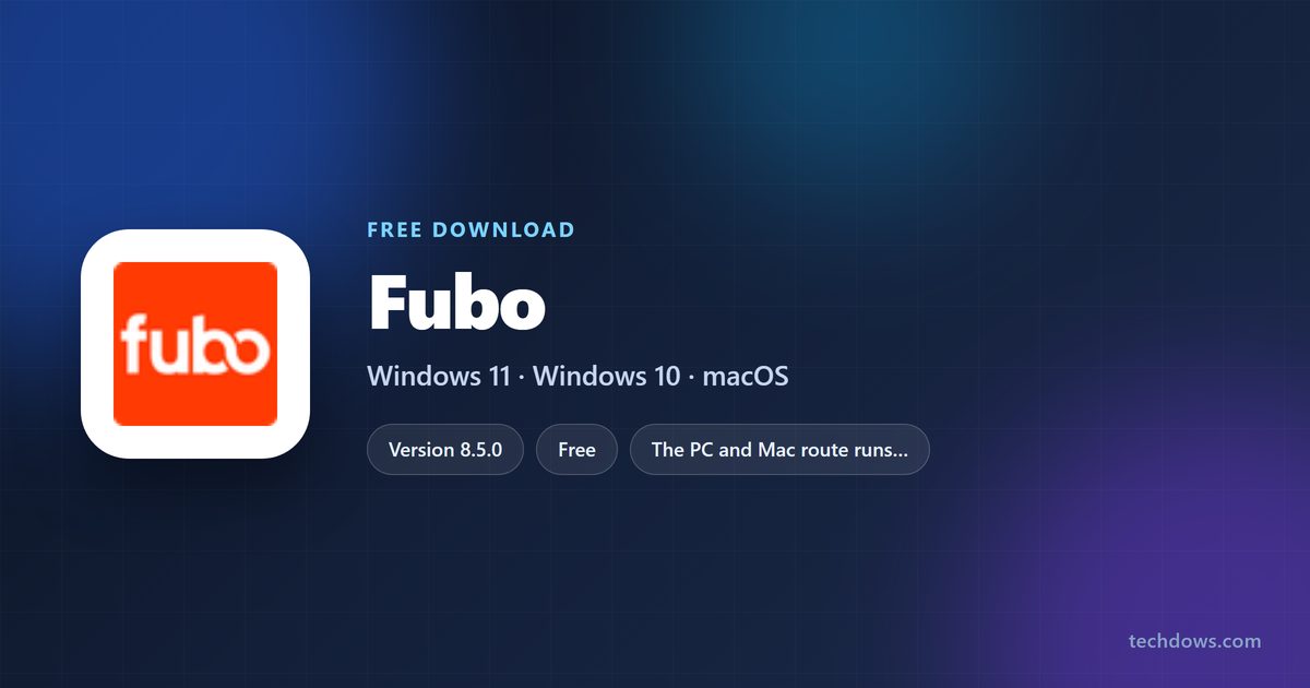 Fubo logo beside supported browsers, phone versions and trial details
