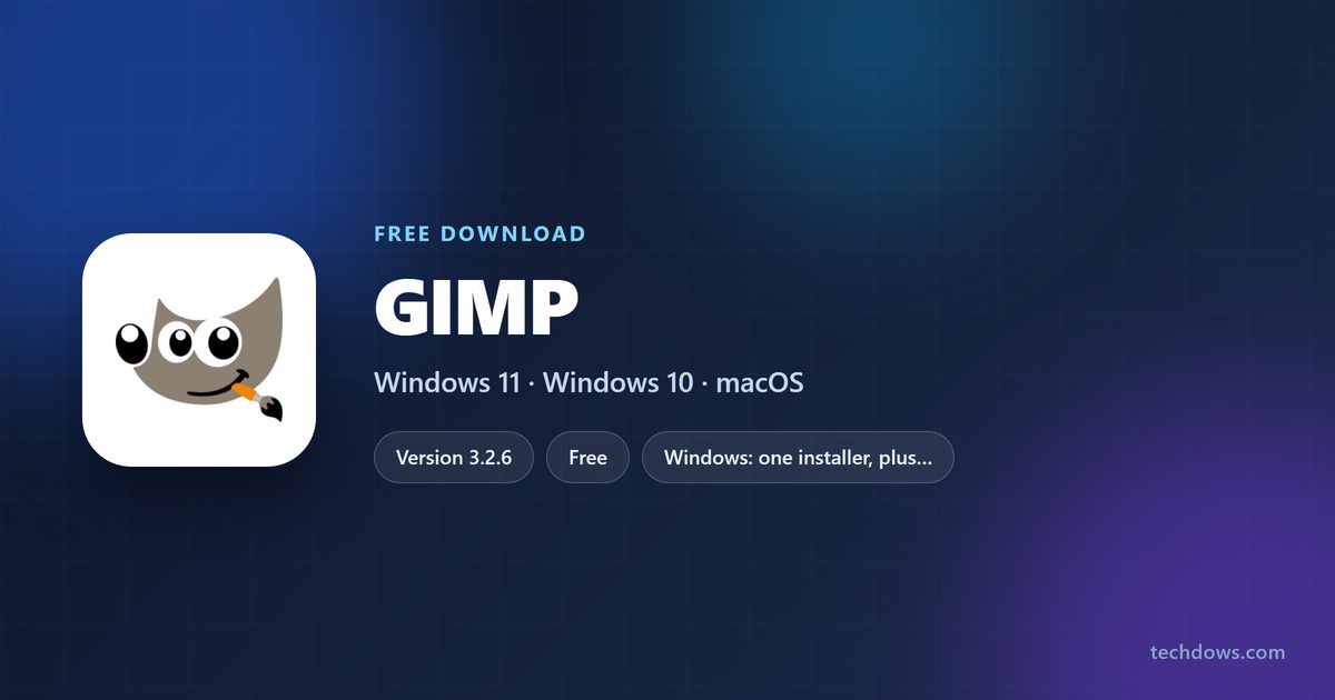GIMP card listing version, licence and supported operating systems