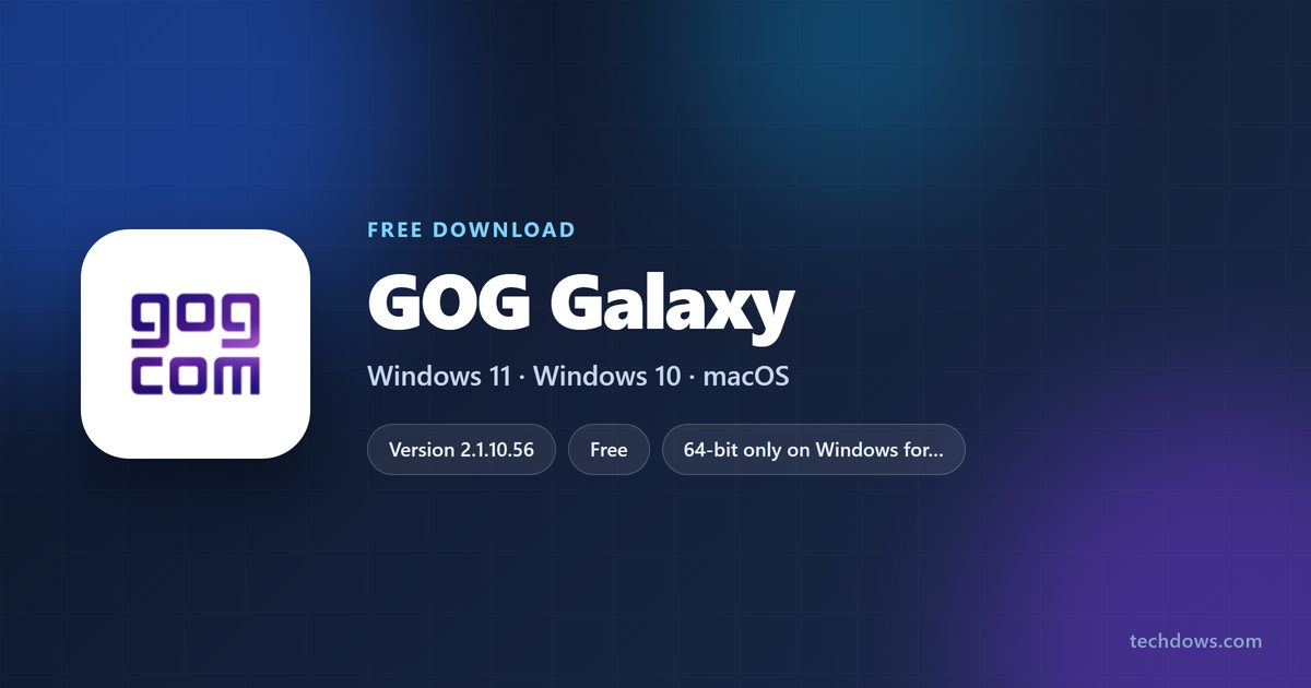 GOG GALAXY price, supported systems and official download sources