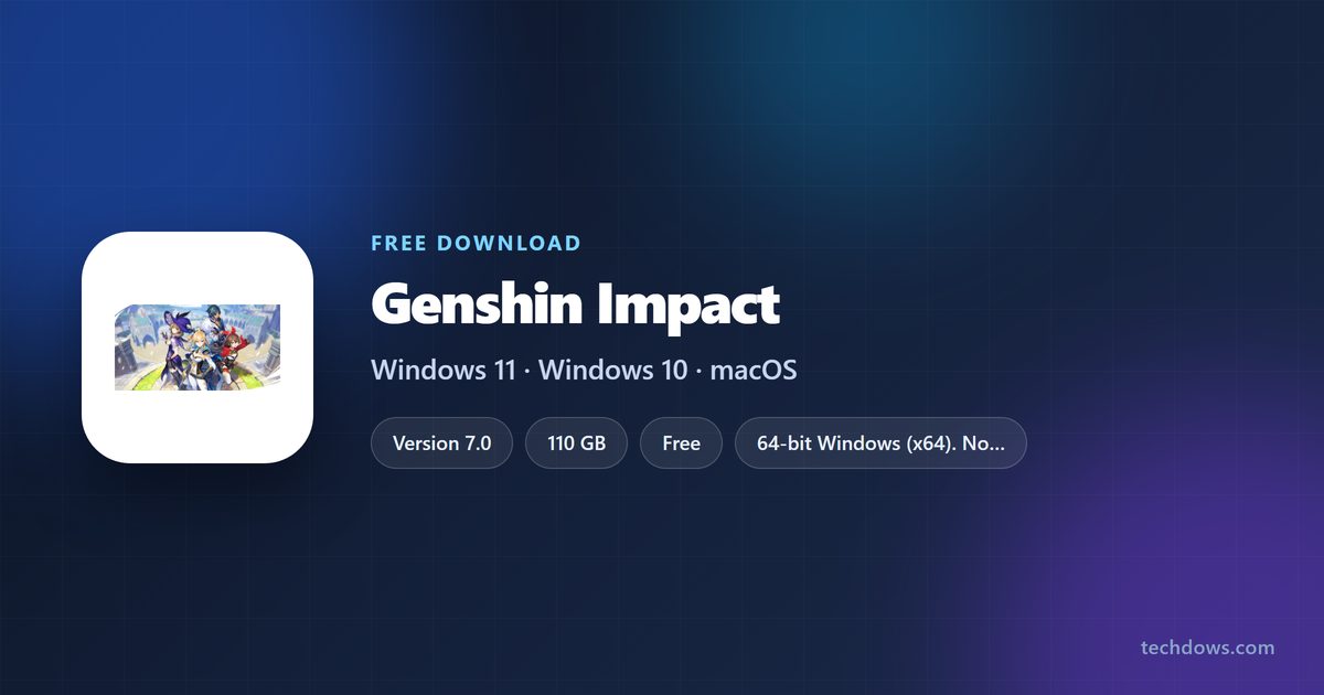 Genshin Impact version, price, storage and supported platforms