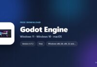 Godot Engine card with version, license, platforms and requirements