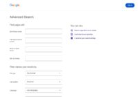 Google Advanced Search form with exact phrase, excluded words and site fields