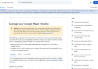 Google Maps Help page confirming Timeline is unavailable on a computer