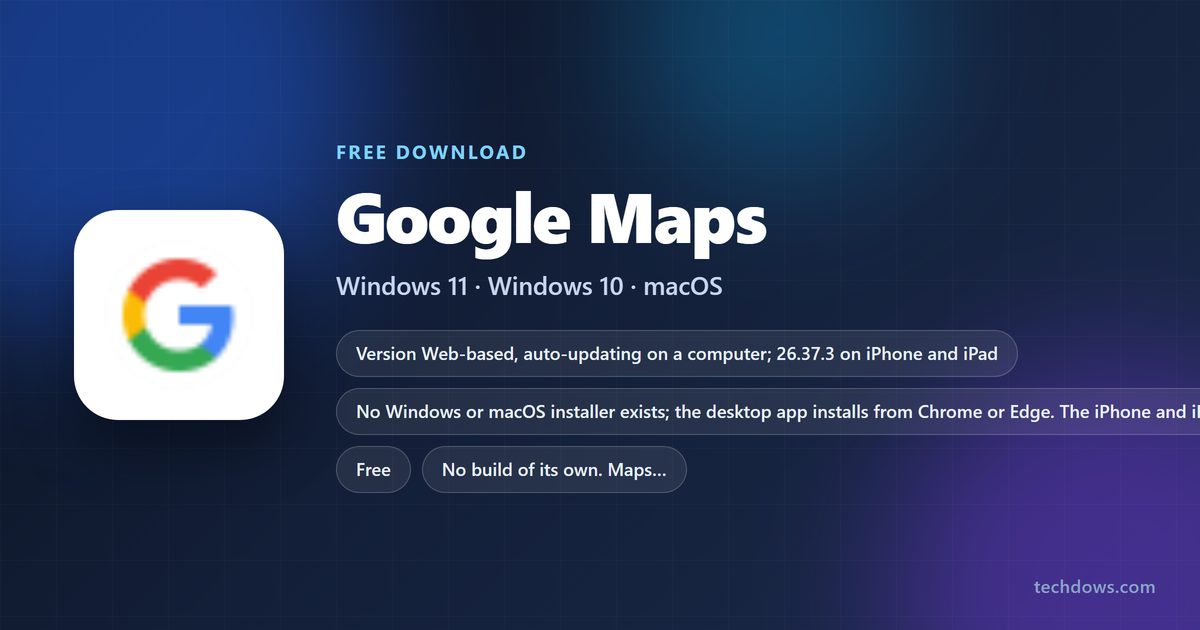 Google Maps logo with price, supported systems and app size
