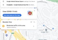 Google Maps search bar with autocomplete suggestions for a location