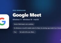 Google Meet logo with price, supported systems and app size