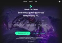 Google Play Games official web page showing the Download on PC button