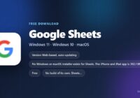 Google Sheets logo with price, supported systems and app size