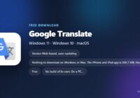 Google Translate spec card with price, platforms and app sizes