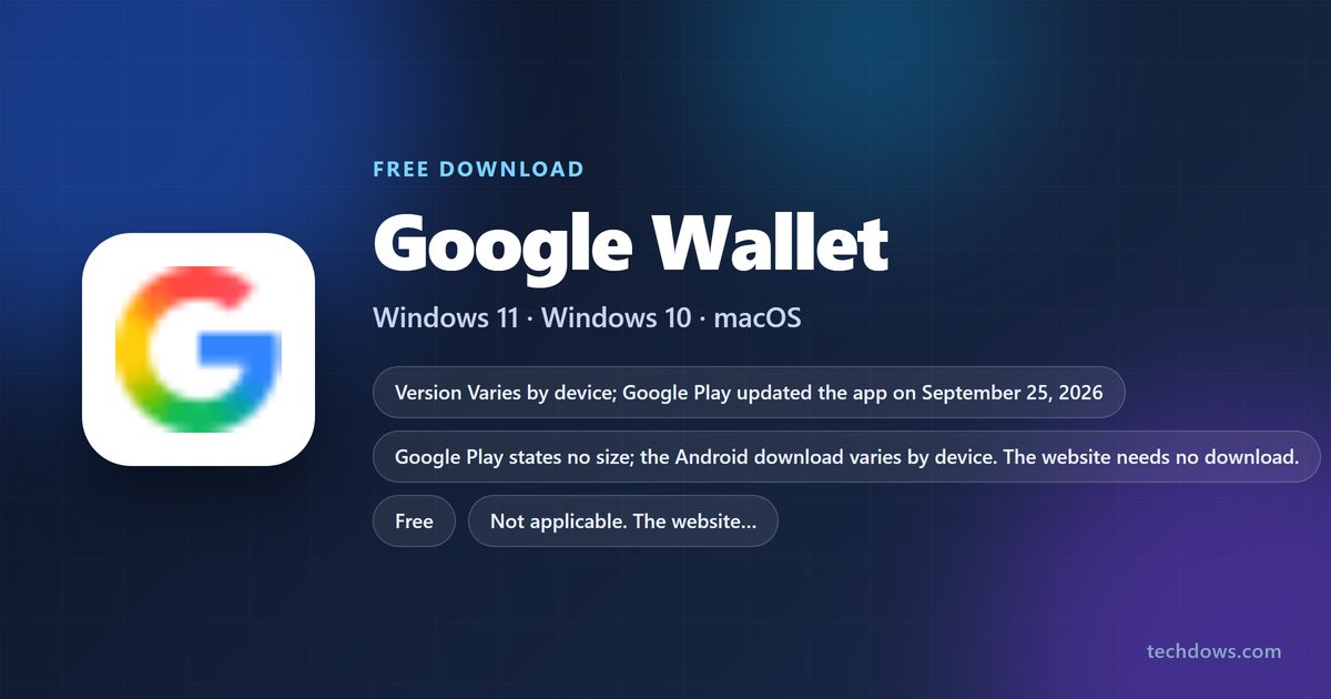 Google Wallet logo with price, supported systems and requirements