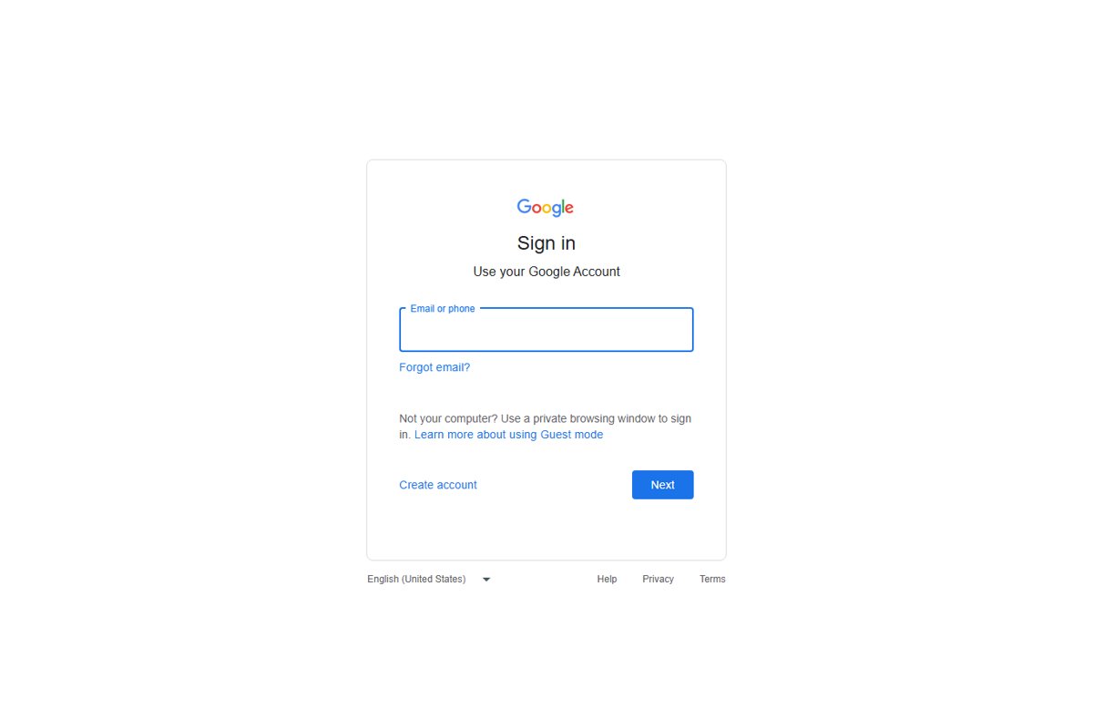 Google sign-in page for the Takeout export tool