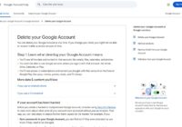 Google's Delete Your Google Account support page, Step 1 heading