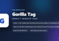 Gorilla Tag spec card with price, storage and supported headsets