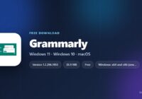 Grammarly card with the latest Windows version and supported systems