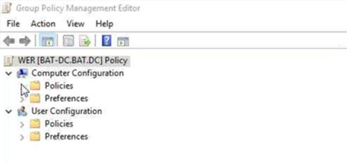 Group Policy Editor tree expanded to Computer Configuration Policies and Preferences