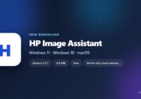 HP Image Assistant card with version, size and supported Windows