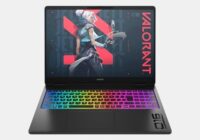 HP OMEN gaming laptop with multicolor RGB-lit keyboard and a vivid game screen
