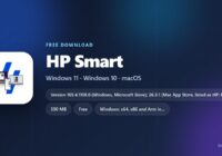 HP Smart card with version, download size and supported systems