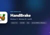 HandBrake version, licence, installer sizes and supported operating systems