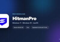 HitmanPro logo with build number and the supported Windows list