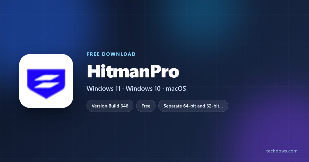 HitmanPro logo with build number and the supported Windows list