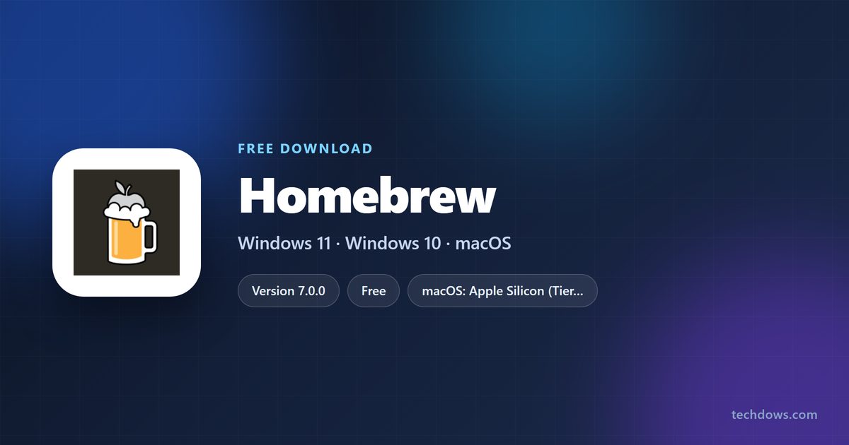 Homebrew version, supported systems and license at a glance