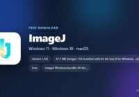 ImageJ card with version, license and download sizes
