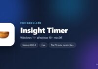 Insight Timer logo beside supported devices, iPhone size and plan details